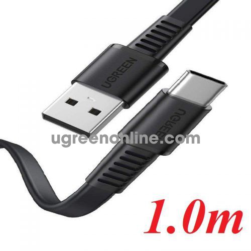 Ugreen 10972 1M Flat cable black USB A 2.0 to USB type C M-M US332 10010972