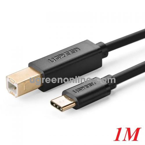 Ugreen 30179 1m ugreen usb type c male to usb 2.0 b male cable gold plated black us152 10030179