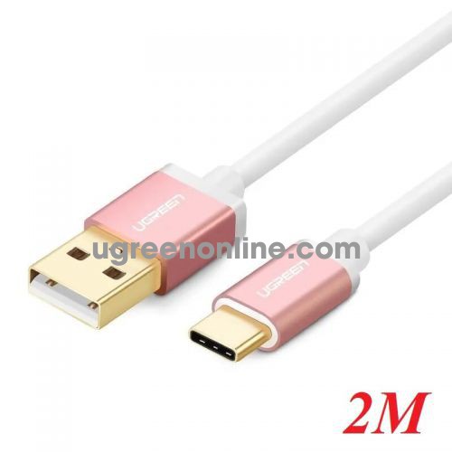 Ugreen 30510 2m usb 2.0 sang usb type c màu hồng us188 10030510