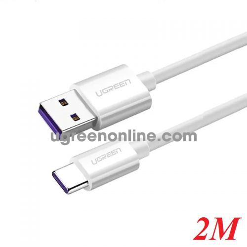 Ugreen 40889 2m usb 2.0 to type c 5a date cable white us253 10040889