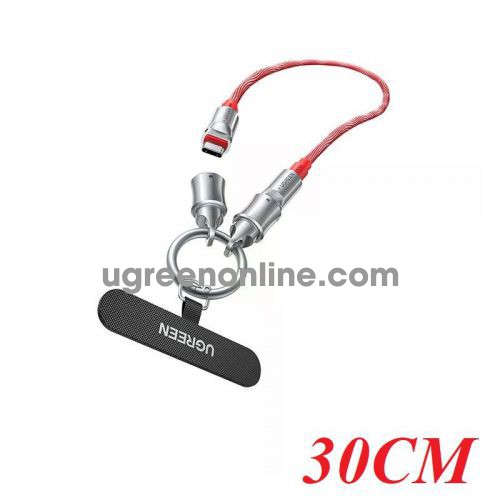 Ugreen 75108 30cm 100w pd lanyard design type-c data fast charging 0.3m cable for iphone 17 / 18 huawei honor xiaomi apple l515 10075108
