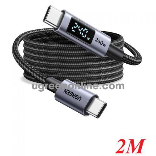 Ugreen 65867 2m 240w cáp sạc nhanh usb-c pd có màn hình led usb type c black l530 10065867