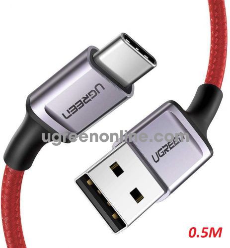 Ugreen 70294 0.5M Red USB A to USB type C Fast Charging Cable 50CM with Braided US292 10070294