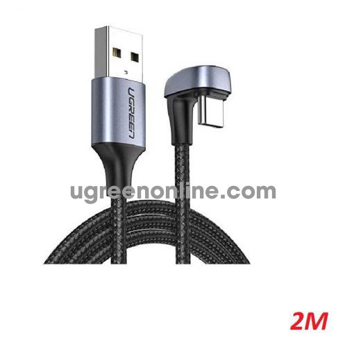 Ugreen 70315 2M black U Shape Fast Charging USB type C Angled cable Aluminum Case with Braided US311 10070315
