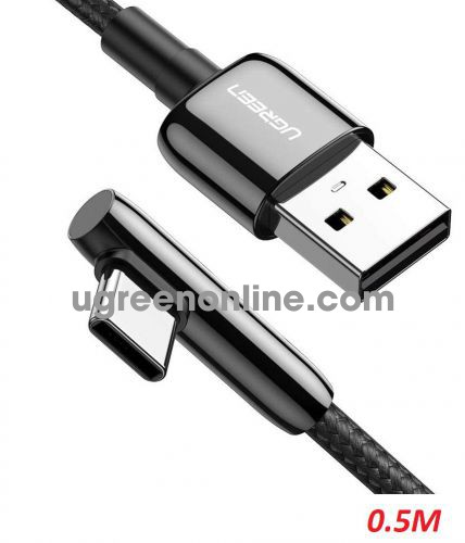 Ugreen 70282 0.5M black Right Angle USB type C to A Cable Zinc Alloy Shell with Braided US313 10070282
