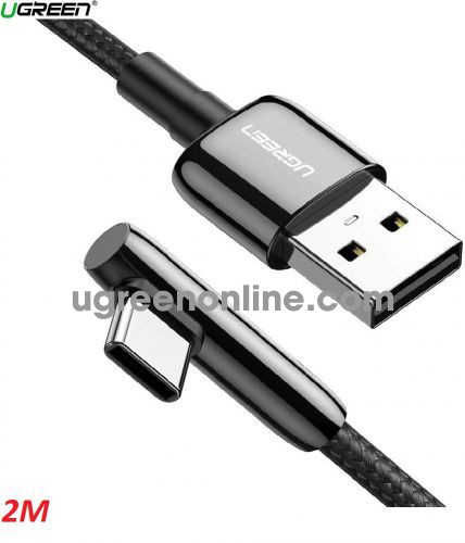 Ugreen 70415 2M black Right Angle USB type C to A Angled Cable Zinc Alloy Shell with Braided US313 10070415