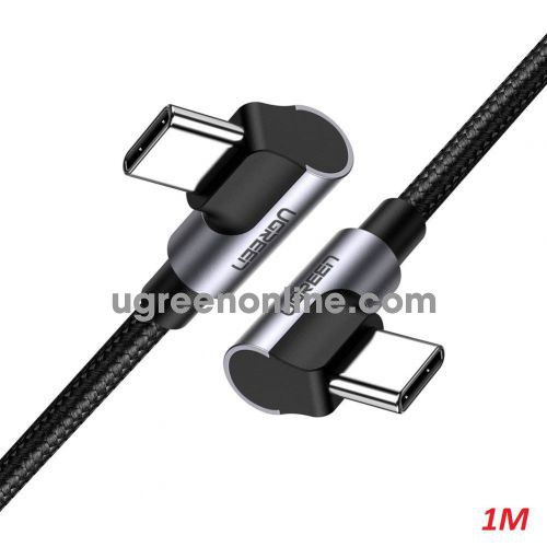 Ugreen 70529 1M 60W black Right Angle USB type C to C Angled 3A Data Cable US323 10070529