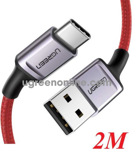 Ugreen 70295 2M red USB A to USB type C Fast Charging Cable with Braided US292 10070295