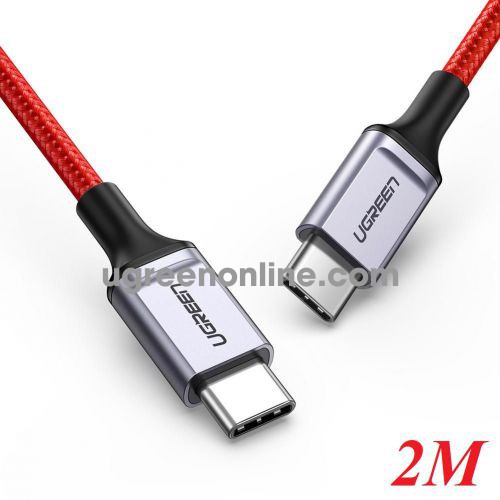 Ugreen 70296 2M red 60W USB type C Fast Charging Cable 2.0 Aluminum Shell Braided US294 10070296