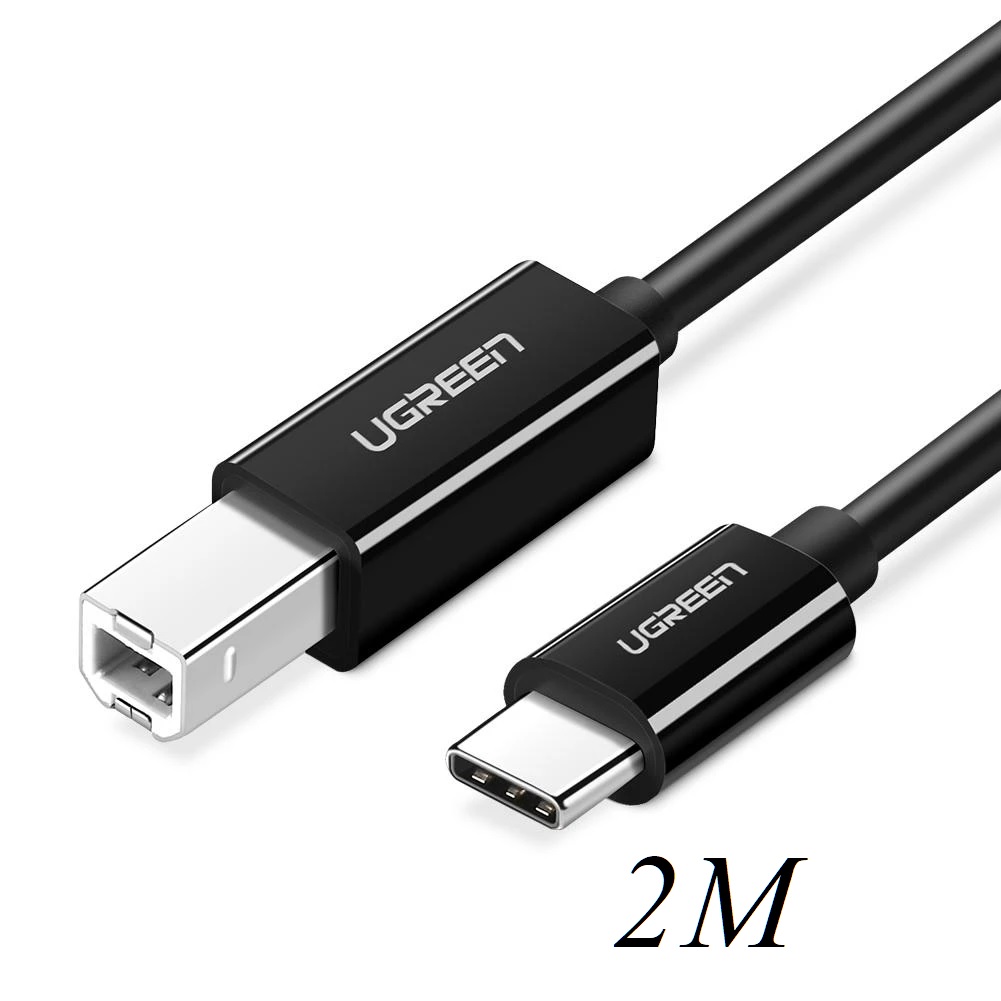 Ugreen 50446 2M USB type C to Type B 2.0 Printer Scanner Cable Black
