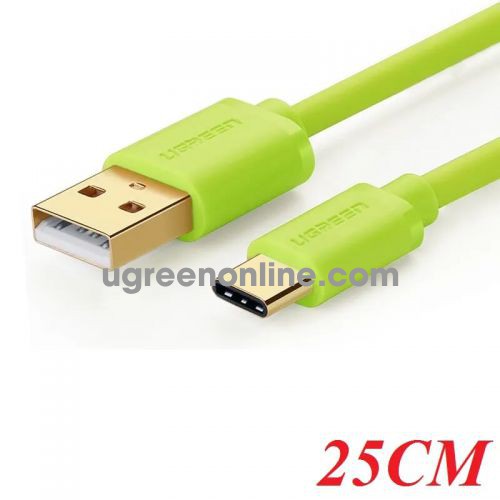 Ugreen 10659 25CM Green USB 2.0 Male to Type-C USB Data Sync Charging Cable US141 10010659