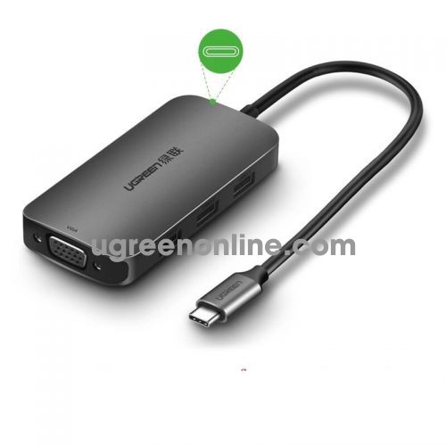 Ugreen 50210 type c to vga usb 3.0*3 pd power converter đen cm136 10050210