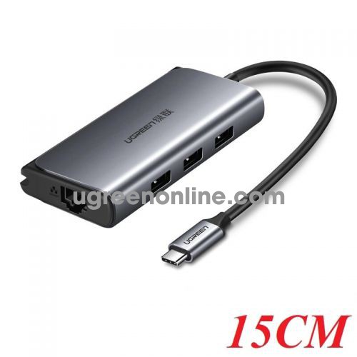 Ugreen 50252 15CM usb c multifuntional adapter xám cm141 10050252