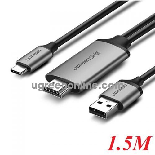 Ugreen 50544 1.5m Dây chuyển đổi USB Type-C sang HDMI hỗ trợ nguồn có chipset CM183 10050544