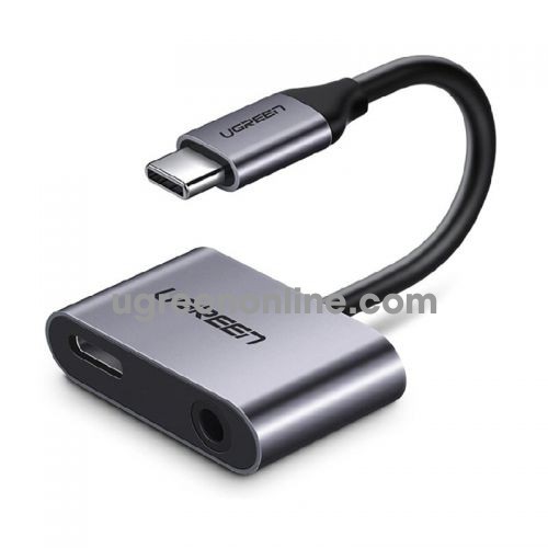 Ugreen 50596 type c to 3.5mm audio type c female adapter xám nhôm cm193 10050596