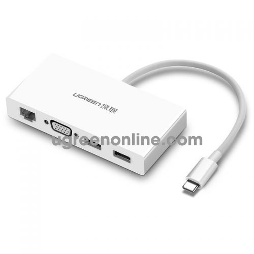 Ugreen 40378 type c to vga dual usb ethernet converter trắng mm135 10040378