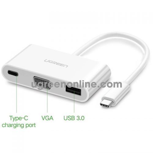 Ugreen 30376 15cm usb c vga multiport adapter trắng abs us163 10030376