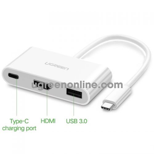 Ugreen 30377 15cm usb c hdmi multiport adapter trắng abs us163 10030377
