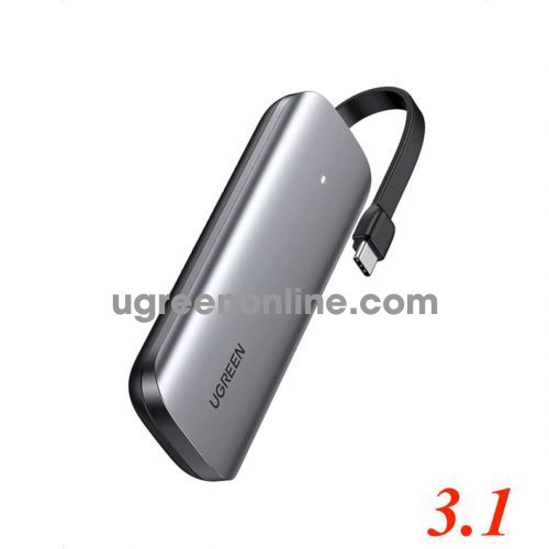 Ugreen 70691 USB type c gen2 3.1 NVME M.2 M - Key 10GB Hard Drive Enclosure with Built - in Cable CM320 10070691