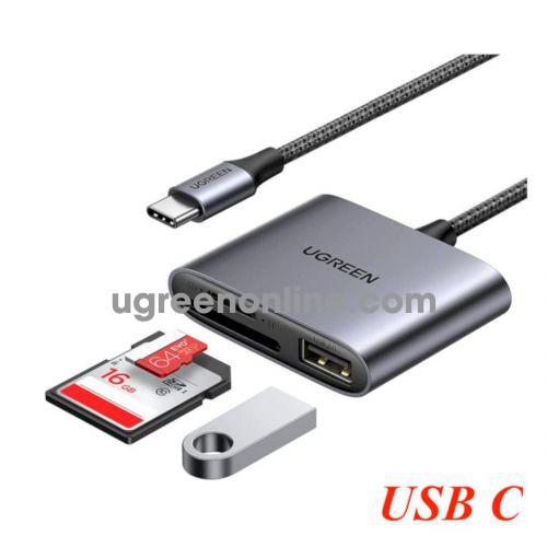 Ugreen 80798 USB type C to SD TF + USB 2.0 Memory Card Reader CM387 10080798