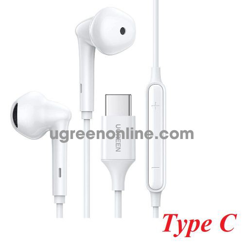 Ugreen 60700 Type c Wired Earphones Connector Headset White color EP101 10060700