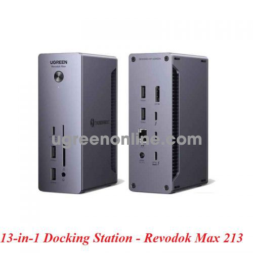 Ugreen 25054 13-in-1 Revodok Max 213 Docking Station Thunderbolt 4 - 3 - usb4 compatible 40Gbps Dual 4K60Hz or Single 8K Display + 90W PQ charging Works with most USB-C devices 25054 10025054