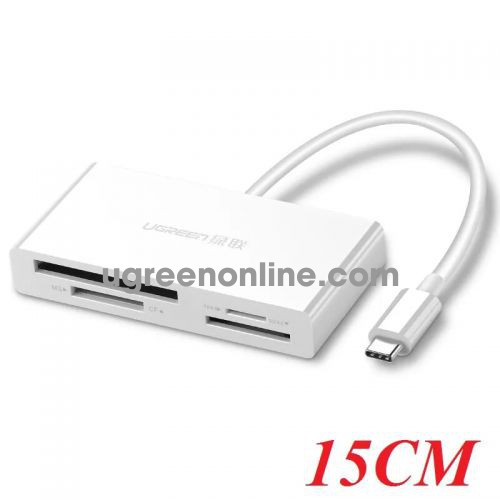 Ugreen 40745 15CM White 4 in 1 USB C OTG Card Reader CM102 10040745