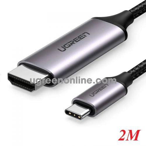Ugreen 50571 2M Black USB C Thunderbolt 3 to HDMI Cable 4K 60HZ Braided Cord MM142 10050571