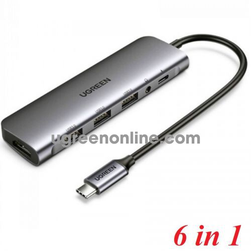 Ugreen 80132 HDMI + 3 x USB 3.0 A + AUX 3.5mm + PD Power Converter 6 in 1 USB TYPE C CM136 10080132