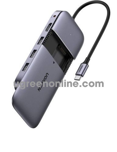 Ugreen 70449 to M.2 NGFF + 3×USB 3.1 Gen2 + HDMI + PD 100W + DC power supply ussb type c Docking Station CM296 10070449