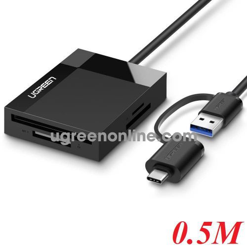 Ugreen 40755 0.5M Type C + USB 3.0 sd hc - tf - m2 - ms duo - mmc universal multi Card Reader 50CM CR125 10040755