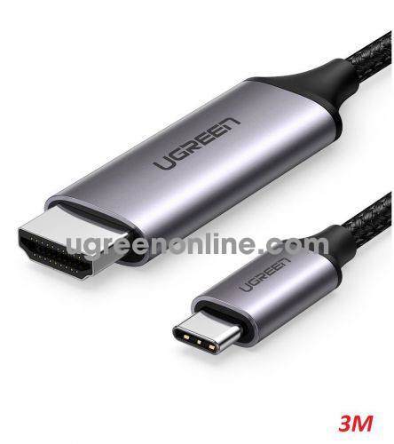 Ugreen 50766 3m 4k 60hz Type C to HDMI Male to Male Cable Aluminum Shell Gray Black MM142 10050766