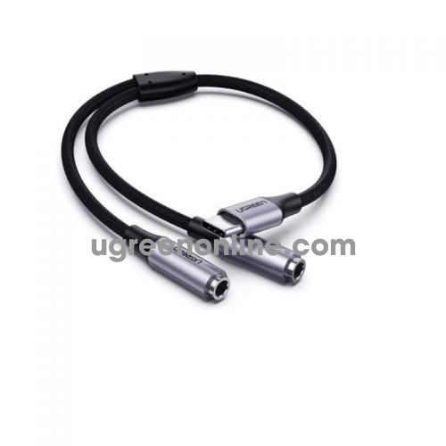 Ugreen 30732 20CM black usb type c male to 3.5mm female *2 cable av144 10030732