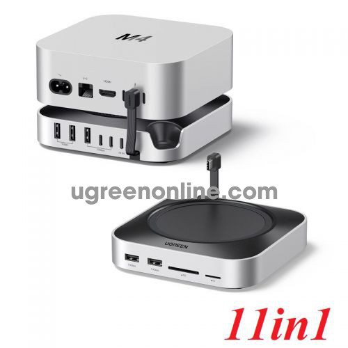Ugreen 65487 mac mini m4 dock 11-in-1 usb c hub 8tb m.2 nvme 10gbps 5x usb-a 2x type-c sd/tf card docking station cm841 10065487