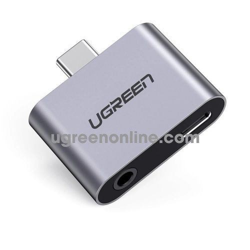 Ugreen 70312 2-in-1 Space gray USB type C to 3.5mm audio Adapter and C charger support PD CM193 10070312