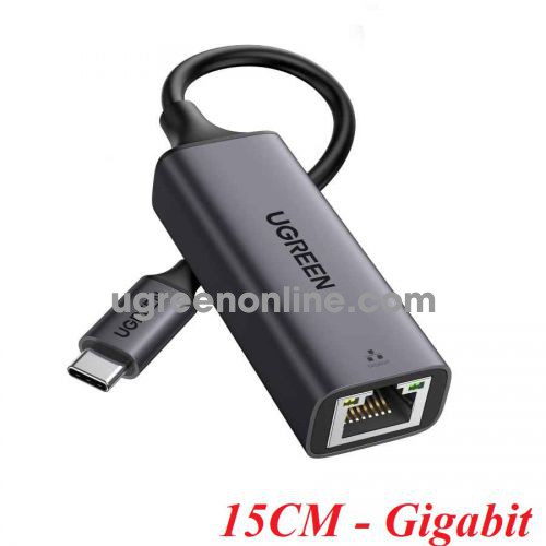 Ugreen 15727 USB Type C to 10/100/1000M Ethernet Adapter usb-c GIGABITS LAN ALUMINUM black CM199 10015727