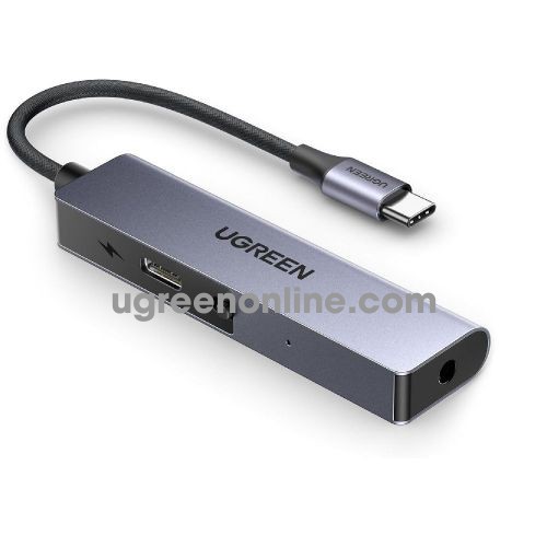 Ugreen 90518 10cm USB type C to 3.5mm with mic 60w PD Audio Adapter for samsung google ipad space gray CM230 10090518