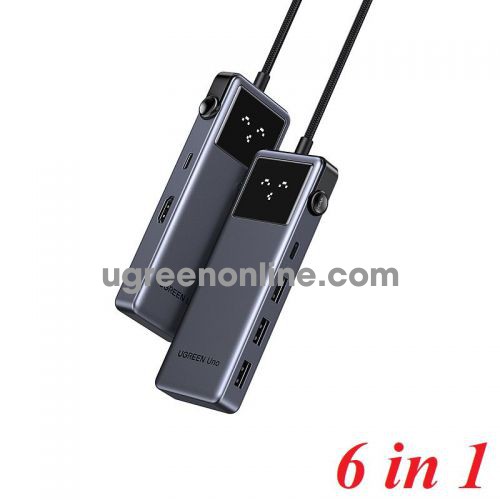Ugreen 75177 6In1 Usb-C Type C Hub To Hdmi X 1 Usb-A 3.0 X 3 Usb-C 3.0 X 1 Pd3.0 Standard 100W Max Does Not Support Data/Video Transmission CM888 10075177