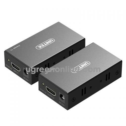 Unitek 98675 V100A 60M Màu Đen Bộ kéo dài HDMI 1.4 qua mạng Lan CAT5e CAT6 10098675