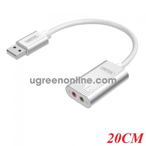 Unitek 98004 Y-247A 20CM Màu Trắng Cáp chuyển đổi Usb sang cổng sound 3.5mm 10098004