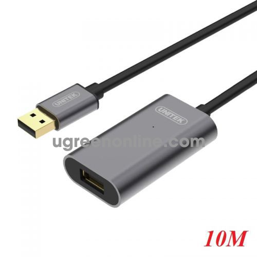 Unitek 98150 Y-272 10M Màu Xám Cáp Usb Nối Dài 2.0 Extension kèm cổng cấp nguồn 10098150