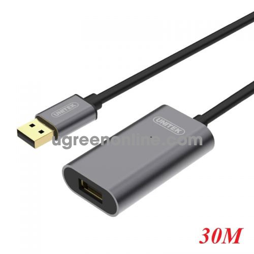 Unitek 98738 Y-275 30M Màu Xám Cáp USB 2.0 nối dài + cổng cấp nguồn 5V 10098738