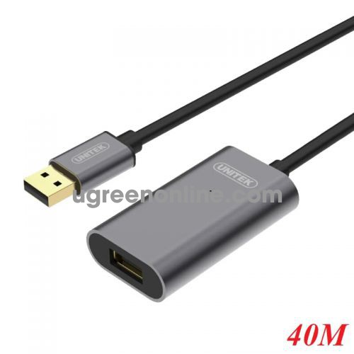 Unitek 98756 Y-276 40M Màu Xám Cáp USB 2.0 nối dài + cổng cấp nguồn 5V 10098756