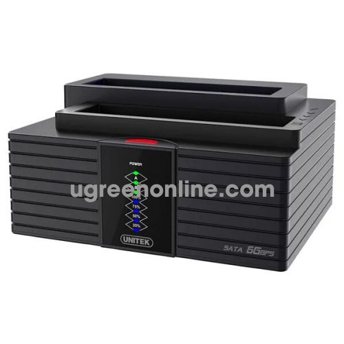 Unitek 96307 Y-3025 Màu Đen USB 3.0 Dock cắm ổ cứng 2.5/3.5 chuẩn SATA 3 hổ trợ Đọc + Ghi 2 ổ cứng cùng lúc 10096307