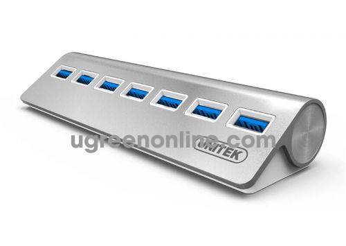 Unitek 98361 Y-3187 50CM Màu bạc Bộ Chia Usb 3.0 7 cổng vỏ nhôm có nguồn phụ 10098361