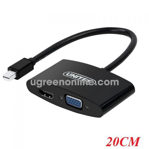 Unitek 96636 Y-6328BK 20CM Màu Đen Cáp chuyển đổi Mini Displayport sang Vga + Hdmi 10096636