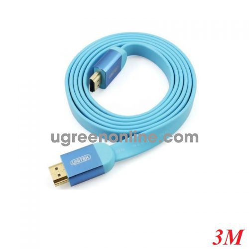 Unitek 98372 Y-C155 3M 4K Màu Xanh Cáp Hdmi chuẩn 1.4 dây dẹp chống nhiễu 10098372