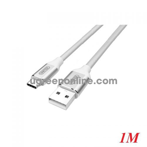 Unitek 95699 Y-C4025ASL 1M Màu Bạc Cáp sạc + truyền dữ liệu USB 2.0 sang Type-C bọc dù 10095699