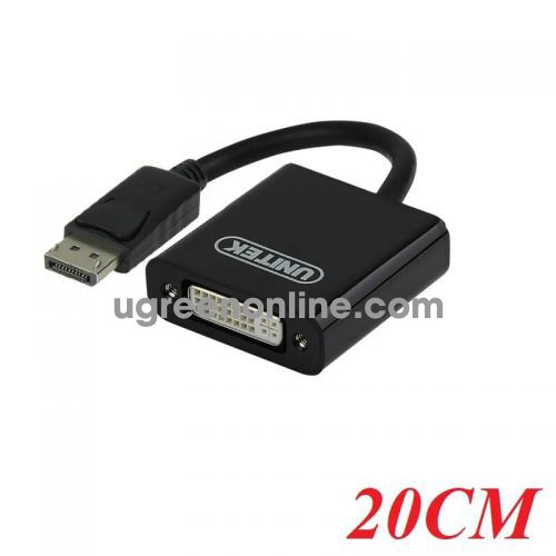 Unitek 97010 Y-C5118AA 20CM Màu Đen Cáp chuyển Displayport sang Dvi 24+5 10097010