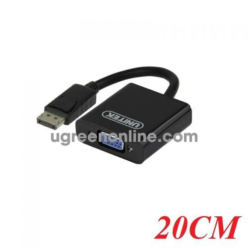 Unitek 95360 Y-C5118E 20CM Màu Đen Cáp chuyển Displayport sang Vga 10095360